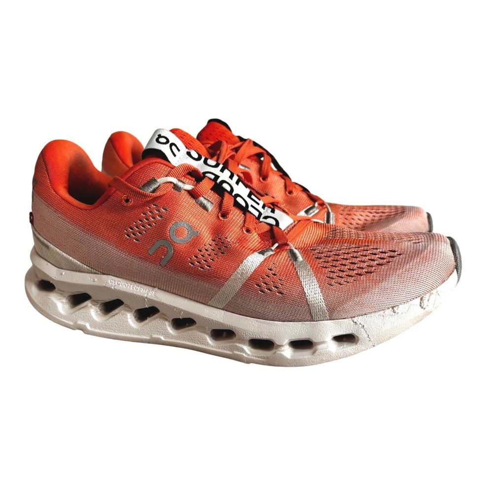 On Running Cloudsurfer Orange White Gradient Sneakers Road Running Shoes 9.5